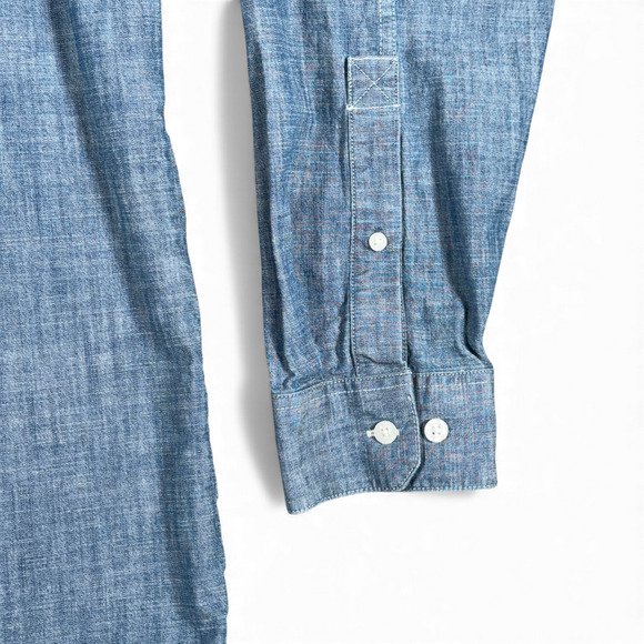 Vintage LL Bean Shirt Adult 2XL XXL Blue Chambray Traditional Fit Heritage Y2K - Picture 7 of 11